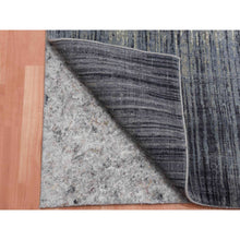 Load image into Gallery viewer, 2&#39;6&quot;x8&#39; Gray and Black, Pure Wool Hand Knotted, Modern Ombre Design Densely Woven, Runner Oriental Rug FWR450948