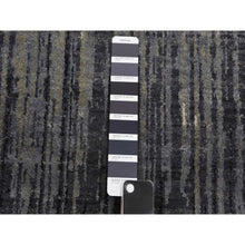 Load image into Gallery viewer, 2&#39;6&quot;x8&#39; Gray and Black, Pure Wool Hand Knotted, Modern Ombre Design Densely Woven, Runner Oriental Rug FWR450948