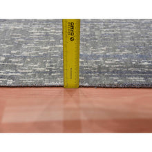 Load image into Gallery viewer, 2&#39;6&quot;x8&#39; Gray and Black, Pure Wool Hand Knotted, Modern Ombre Design Densely Woven, Runner Oriental Rug FWR450948