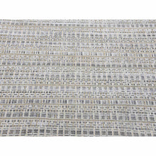 Load image into Gallery viewer, 14&#39;x20&#39;4&quot; Silver Gray, Pure Silk and Textured Wool Hand Knotted, Modern Tone on Tone Repetitive Design, Oversized Oriental Rug FWR451038