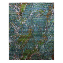 Load image into Gallery viewer, 8&#39;x9&#39;10&quot; Aqua Marine Oceanic Design, Hand Knotted Sari Silk &amp; Textured Wool, Oriental Rug FWR451062
