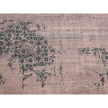 Load image into Gallery viewer, 8&#39;9&quot;x12&#39;2&quot; Pink and Gray, Hand Knotted Erased Persian Design, Zero Pile Pure Silk, Oriental Rug FWR451080