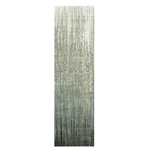 Load image into Gallery viewer, 2&#39;6&quot;x10&#39;2&quot; Gray and Black, Pure Wool Hand Knotted, Modern Ombre Design Densely Woven, Runner Oriental Rug FWR451098