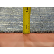 Load image into Gallery viewer, 2&#39;6&quot;x10&#39;2&quot; Gray and Black, Pure Wool Hand Knotted, Modern Ombre Design Densely Woven, Runner Oriental Rug FWR451098