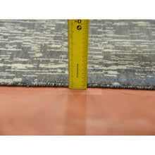 Load image into Gallery viewer, 2&#39;6&quot;x10&#39;2&quot; Gray and Black, Pure Wool Hand Knotted, Modern Ombre Design Densely Woven, Runner Oriental Rug FWR451104