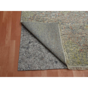 8'10"x12' Colorful, Modern Salt and Pepper Design, Vegetable Dyes Thick and Plush Washed Out, Soft Luxurious Wool Hand Knotted, Oriental Rug FWR451134