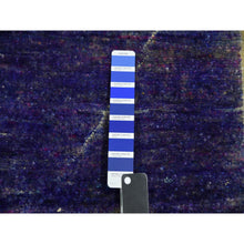 Load image into Gallery viewer, 8&#39;8&quot;x12&#39;1&quot; Indigo Blue, The Empire State Building, Sari Silk and Textured Wool Hand Knotted, Oriental Rug FWR451176