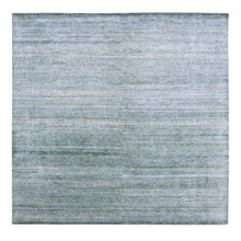 Load image into Gallery viewer, 8&#39;10&quot;x8&#39;10&quot; Gray, Plant Based Silk, Transitional Design Raised Pattern Hand Knotted, Square Oriental Rug FWR451338
