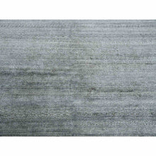 Load image into Gallery viewer, 8&#39;10&quot;x8&#39;10&quot; Gray, Plant Based Silk, Transitional Design Raised Pattern Hand Knotted, Square Oriental Rug FWR451338