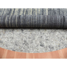 Load image into Gallery viewer, 10&#39;x10&#39; Gray and Black, Modern Ombre Design Densely Woven, Organic Wool Hand Knotted, Round Oriental Rug FWR451506