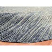 Load image into Gallery viewer, 10&#39;x10&#39; Gray and Black, Modern Ombre Design Densely Woven, Organic Wool Hand Knotted, Round Oriental Rug FWR451506