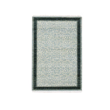 Load image into Gallery viewer, 3&#39;1&quot;x5&#39;1&quot; Shades of Blue, Leaf All Over Pattern with A Distinct Contrasting Border Colors, Tone on Tone, Organic Wool, Hand Knotted, Oriental Rug FWR451548