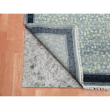 Load image into Gallery viewer, 3&#39;1&quot;x5&#39;1&quot; Shades of Blue, Leaf All Over Pattern with A Distinct Contrasting Border Colors, Tone on Tone, Organic Wool, Hand Knotted, Oriental Rug FWR451548