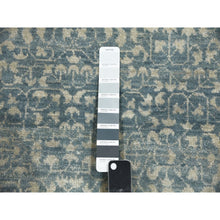 Load image into Gallery viewer, 3&#39;1&quot;x5&#39;1&quot; Shades of Blue, Leaf All Over Pattern with A Distinct Contrasting Border Colors, Tone on Tone, Organic Wool, Hand Knotted, Oriental Rug FWR451548