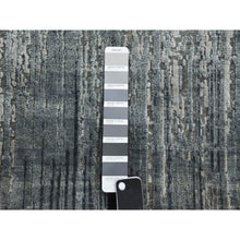 Load image into Gallery viewer, 3&#39;x5&#39;3&quot; Charcoal Gray, Modern Vertical Ombre Design, Pure Silk with Textured Wool Hand Knotted, Oriental Rug FWR451566