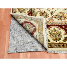 Load image into Gallery viewer, 8&#39;1&quot;x10&#39; Ivory, Rajasthan with All Over Leaf Design Thick and Plush, Wool and Silk Hand Knotted, Oriental Rug FWR451632