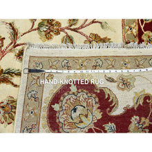 Load image into Gallery viewer, 8&#39;1&quot;x10&#39; Ivory, Rajasthan with All Over Leaf Design Thick and Plush, Wool and Silk Hand Knotted, Oriental Rug FWR451632