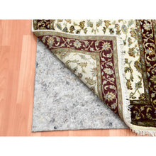 Load image into Gallery viewer, 2&#39;7&quot;x8&#39; Ivory, Rajasthan with All Over Leaf Design Thick and Plush, Wool and Silk Hand Knotted, Runner Oriental Rug FWR451650