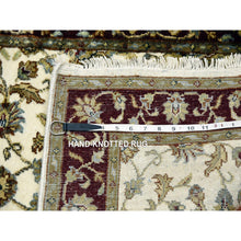 Load image into Gallery viewer, 2&#39;7&quot;x8&#39; Ivory, Rajasthan with All Over Leaf Design Thick and Plush, Wool and Silk Hand Knotted, Runner Oriental Rug FWR451650