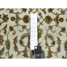 Load image into Gallery viewer, 2&#39;6&quot;x8&#39;2&quot; Ivory, Hand Knotted Rajasthan with All Over Design, Thick and Plush Wool and Silk, Runner Oriental Rug FWR451662