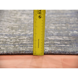 2'6"x6'4" Gainsboro Gray, Modern Ombre Design, Densely Woven, Hand Knotted, Extra Soft Wool, Runner Oriental Rug FWR451842