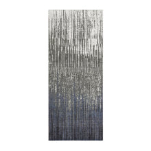 Load image into Gallery viewer, 2&#39;6&quot;x6&#39;3&quot; Gainsboro Gray with Black Denim, Modern Ombre Design, Densely Woven, Hand Knotted, Extra Soft Wool, Runner Oriental Rug FWR451848