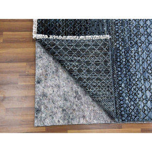 12'2"x18' Charcoal Black Modern Chiaroscuro Collection, Hand Knotted, Thick and Plush, Pure Wool Oversized Oriental Rug FWR474006