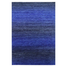 Load image into Gallery viewer, 10&#39;5&quot;x14&#39;6&quot; Denim Blue, Pure Wool Modern Chiaroscuro Collection, Thick and Plush, Hand Knotted Oriental Rug FWR474018