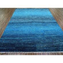Load image into Gallery viewer, 8&#39;1&quot;x10&#39;2&quot; Blue Modern Chiaroscuro Collection, Hand Knotted, Pure Wool Thick and Plush, Oriental Rug FWR474072