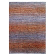 Load image into Gallery viewer, 10&#39;3&quot;x14&#39; Orange, Modern Chiaroscuro Collection Hand Knotted Thick and Plush, Pure Wool Oriental Rug FWR474120