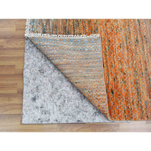 Load image into Gallery viewer, 10&#39;3&quot;x14&#39; Orange, Modern Chiaroscuro Collection Hand Knotted Thick and Plush, Pure Wool Oriental Rug FWR474120