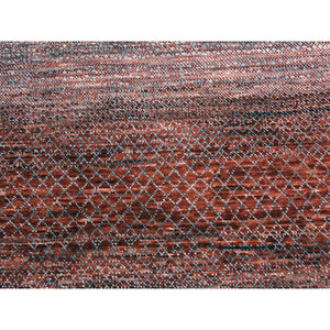 9'9"x14' Brownish Red, Hand Knotted Modern Chiaroscuro Collection, Pure Wool Thick and Plush, Oriental Rug FWR474162
