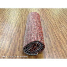 Load image into Gallery viewer, 9&#39;9&quot;x14&#39; Brownish Red, Hand Knotted Modern Chiaroscuro Collection, Pure Wool Thick and Plush, Oriental Rug FWR474162