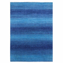 Load image into Gallery viewer, 10&#39;x14&#39;1&quot; Denim Blue, Modern Chiaroscuro Collection, Hand Knotted, Thick and Plush, Pure Wool Oriental Rug FWR474228