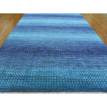 Load image into Gallery viewer, 10&#39;x14&#39;1&quot; Denim Blue, Modern Chiaroscuro Collection, Hand Knotted, Thick and Plush, Pure Wool Oriental Rug FWR474228