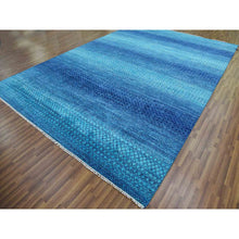 Load image into Gallery viewer, 10&#39;x14&#39;1&quot; Denim Blue, Modern Chiaroscuro Collection, Hand Knotted, Thick and Plush, Pure Wool Oriental Rug FWR474228