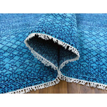 Load image into Gallery viewer, 10&#39;x14&#39;1&quot; Denim Blue, Modern Chiaroscuro Collection, Hand Knotted, Thick and Plush, Pure Wool Oriental Rug FWR474228