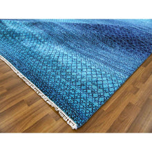 Load image into Gallery viewer, 10&#39;x14&#39;1&quot; Denim Blue, Modern Chiaroscuro Collection, Hand Knotted, Thick and Plush, Pure Wool Oriental Rug FWR474228