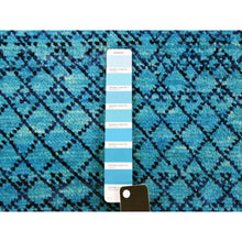 Load image into Gallery viewer, 10&#39;x14&#39;1&quot; Denim Blue, Modern Chiaroscuro Collection, Hand Knotted, Thick and Plush, Pure Wool Oriental Rug FWR474228