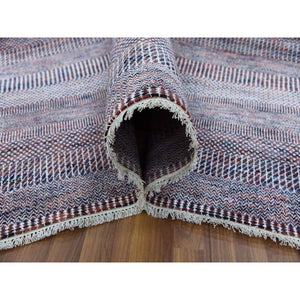10'1"x14' Terracotta Red, Wool and Silk Hand Knotted, Modern Grass Design Gabbeh Densely Woven, Oriental Rug FWR474672