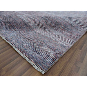 10'1"x14' Terracotta Red, Wool and Silk Hand Knotted, Modern Grass Design Gabbeh Densely Woven, Oriental Rug FWR474672