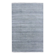 Load image into Gallery viewer, 6&#39;x9&#39;2&quot; Gray, Modern Grass Design Gabbeh, Densely Woven Wool and Silk Hand Knotted, Oriental Rug FWR474744