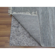 Load image into Gallery viewer, 6&#39;x9&#39;2&quot; Gray, Modern Grass Design Gabbeh, Densely Woven Wool and Silk Hand Knotted, Oriental Rug FWR474744