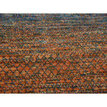 Load image into Gallery viewer, 8&#39;2&quot;x10&#39;5&quot; Orange, Pure Wool Hand Knotted, Modern Chiaroscuro Collection Thick and Plush, Oriental Rug FWR474990