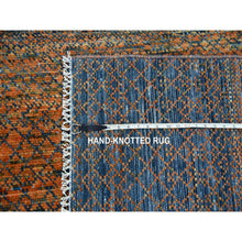 Load image into Gallery viewer, 8&#39;2&quot;x10&#39;5&quot; Orange, Pure Wool Hand Knotted, Modern Chiaroscuro Collection Thick and Plush, Oriental Rug FWR474990