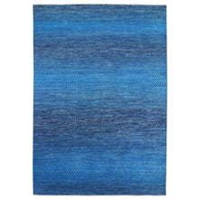 Load image into Gallery viewer, 10&#39;x14&#39;3&quot; Oceanic Blue, Modern Chiaroscuro Collection, Thick and Plush Pure Wool Hand Knotted, Oriental Rug FWR475032