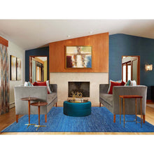 Load image into Gallery viewer, 10&#39;x14&#39;3&quot; Oceanic Blue, Modern Chiaroscuro Collection, Thick and Plush Pure Wool Hand Knotted, Oriental Rug FWR475032
