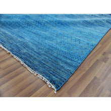 Load image into Gallery viewer, 10&#39;x14&#39;3&quot; Oceanic Blue, Modern Chiaroscuro Collection, Thick and Plush Pure Wool Hand Knotted, Oriental Rug FWR475032