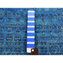 Load image into Gallery viewer, 10&#39;x14&#39;3&quot; Oceanic Blue, Modern Chiaroscuro Collection, Thick and Plush Pure Wool Hand Knotted, Oriental Rug FWR475032