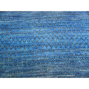10'x14'3" Oceanic Blue, Modern Chiaroscuro Collection, Thick and Plush Pure Wool Hand Knotted, Oriental Rug FWR475032